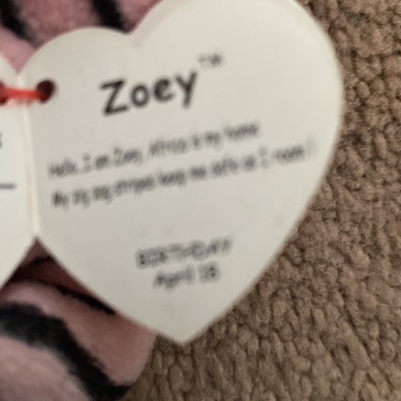 Ty Beanie Babies Baby Boos Zoey Zebra Pink Rare Vintage Collect Plush Gift Cute - Picture 3 of 5